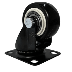 Garrucha giratoria de 1-1/2" con rueda de Poliuretano negra Carga: 40 kg. - RYG