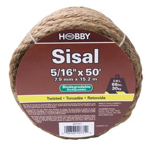 Cuerda de Sisal fibra natural de 5/16", rollo con 15 mts. | HOBBY PRO