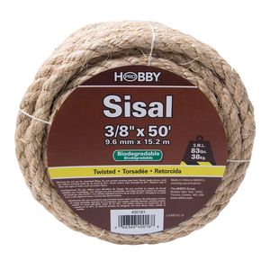 Cuerda de Sisal fibra natural de 3/8", rollo con 15 mts. | HOBBY PRO