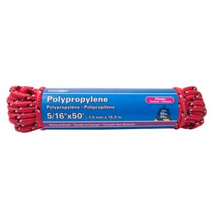 Cuerda de Polipropileno trenzada de 5/16", roja, atado con 15 mts. | HOBBY PRO