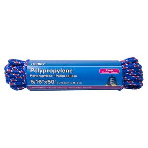 Cuerda de Polipropileno trenzada de 5/16", color azul, atado con 15 mts. | HOBBY PRO