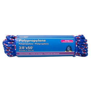 Cuerda de Polipropileno trenzada de 3/8", azul, atado con 15 mts. | HOBBY PRO