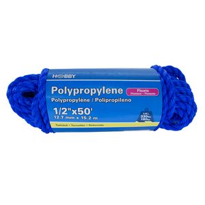 Cuerda de Polipropileno torcida de 1/2", color azul, atado con 15 mts. | HOBBY PRO