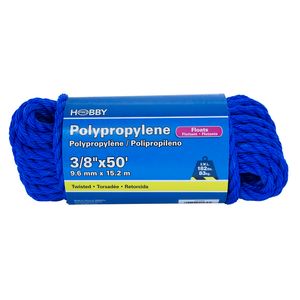 Cuerda de Polipropileno torcida de 3/8", color azul, atado con 15 mts. | HOBBY PRO