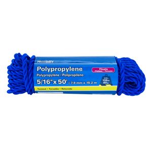 Cuerda de Polipropileno torcida de 5/16", color azul, atado con 15 mts. | HOBBY PRO