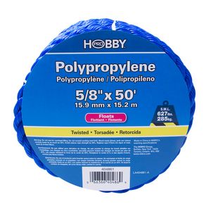 Cuerda de Polipropileno torcida de 5/8", color azul, rollo con 15 mts. | HOBBY PRO