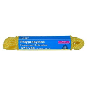 Cuerda de Polipropileno torcida de 3/16", amarilla, atado con 15 mts. | HOBBY PRO