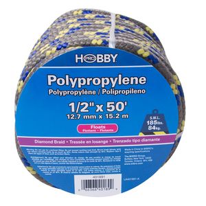 Cuerda de Polipropileno trenzada de 1/2", gris, rollo con 15 mts. | HOBBY PRO