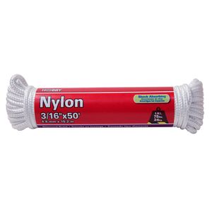 Cuerda de Nylon trenzada blanca de 3/16", atado con 15 mts. | HOBBY PRO