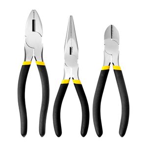 Juego de 3 alicates que incluye alicate de electricista, de corte diagonal y de punta larga. - STANLEY