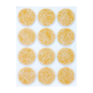 Resbalón redondo beige de 25 mm en pack de 12 unbidades para muebles. - K HOME