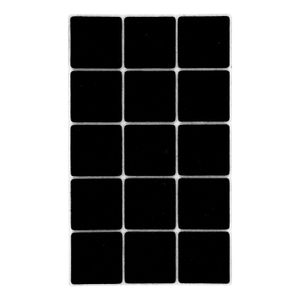 Resbalón cuadrado negro de 35 mm en pack de 15 unidades para muebles. - K HOME