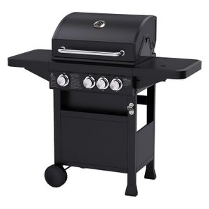 Parrilla a gas BBQ & Grill con cajón de almacenamiento y mesones laterales. - K PRO