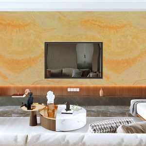 Panel adhesivo tipo marmol amarillo de 1,2 x 2,8 m. - K HOME
