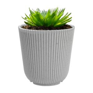 Maceta plástica redonda de 9,5 x 9,5 x 9,8 cm color gris. - K HOME