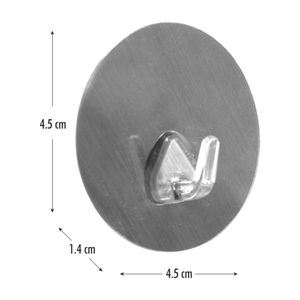 Gancho adhesivo metálico grande con 1 kg de capacidad máxima de carga, Pack x 6 unidades. - K HOME