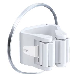Gancho adhesivo color blanco para escobas con 3 kg de capacidad máxima de carga. - K HOME