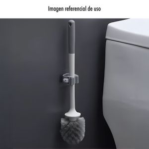 Gancho adhesivo color blanco para escobas con 3 kg de capacidad máxima de carga. - K HOME