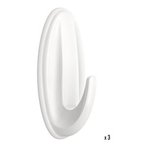 Gancho adhesivo color blanco para pared con 2 kg de capacidad máxima carga, Pack x 3 unidades. - K HOME