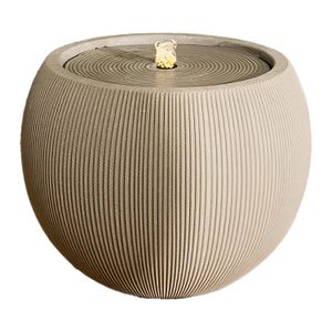 Fuente decorativa para jardín acanalada color beige de 53 x 41 cm - K HOME