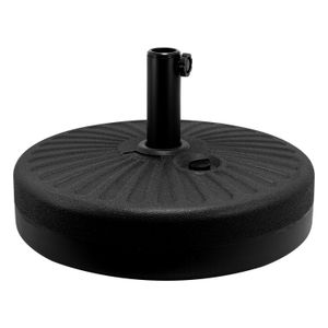Base redonda para parasol color gris oscuro hecha a base de plástico con tubo. - K HOME