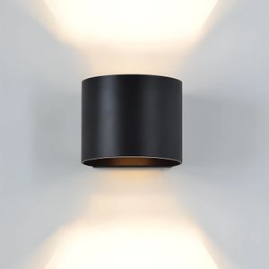 Aplique LED circular de plástico color negro para pared. - K PRO