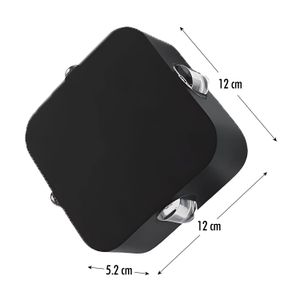 Aplique LED de aluminio cuadrado negro para uso en pared. - K PRO