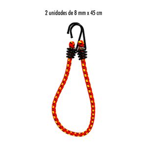 Amarras elásticas medianas con distintas medidas y ganchos metálicos Set x 8 unidades. - K PRO