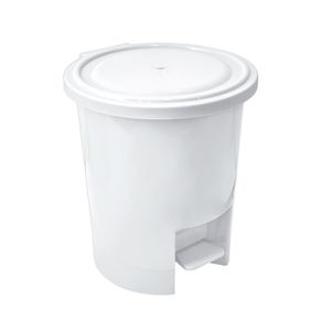 Tacho Duplo Redondo de 10 lts con pedal color blanco. - CASA PICA