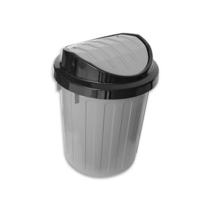 Tacho Sesamo de 12 lts con tapa tipo vaiven color negro con gris. - CASA PICA