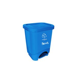 Tacho Dual C-Pedal Reciclaje de 24 lts celeste. - CASA PICA