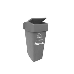 Tacho de reciclaje Capo de 50 lts con tapa tipo vaiven color gris. - CASA PICA