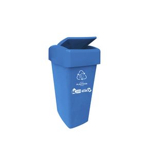 Tacho de reciclaje Capo de 50 lts con tapa tipo vaiven color celeste. - CASA PICA