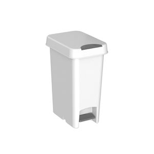 Tacho de pedal Urban de 10 lts con tapa de cierre suave color blanco. - CASA PICA