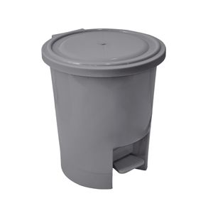 Tacho Duplo Redondo de 10 lts con pedal color gris oscuro. - CASA PICA