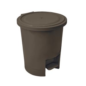 Tacho Duplo Redondo de 10 lts con pedal color café camel. - CASA PICA