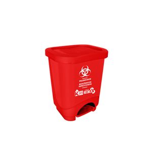Tacho Dual con pedal de Reciclaje de 24 lts rojo. - CASA PICA