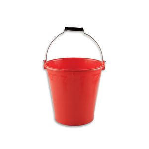 Balde de plástico con asa metálica, capacidad de 12 lts rojo. - CASA PICA