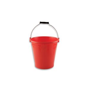Balde de plástico con asa metálica, capacidad de 10 lt color rojo - CASA PICA