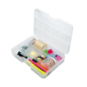 Caja divisora de organización CLICK semi transparente Mediana Natural. - CASA PICA