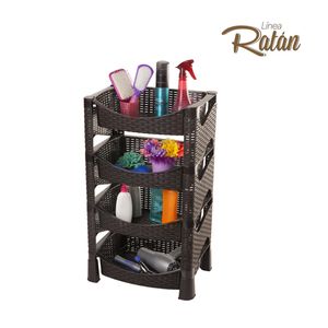 Organizador ratan de 4 pisos café. - CASA PICA