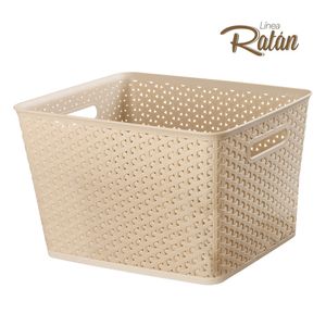 Canastilla Ratan N° 4 beige. - CASA PICA