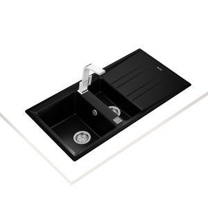 Fregadero STONE 60 reversible de Tegarnite+ CARBON de 1 y media cubeta de 1000 x 510 mm. - TEKA
