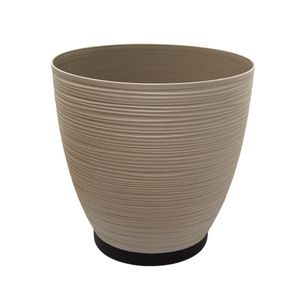 Macetero DECO RUSTIK café camel grande de 31,5 cm de diámetro tipo ondas. - CASA PICA