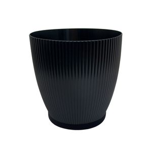 Macetero DECO GLAM mediano color negro de 10 lts. - CASA PICA
