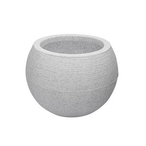 Maceta DECO STONE CALIZA redonda bajo de 15 lts gris. - CASA PICA