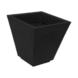 Maceta DECO STONE CALIZA cuadrada bajo de 17 lts negro. - CASA PICA