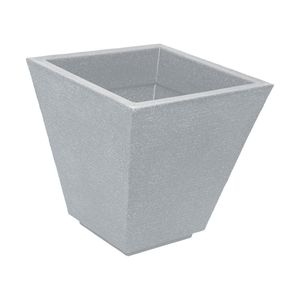 Maceta DECO STONE CALIZA cuadrada bajo de 17 lts gris. - CASA PICA
