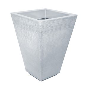 Maceta DECO STONE CALIZA cuadrada alto de 68 lts gris. - CASA PICA