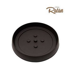 Base de macetero RATAN redonda color café de 21 cm. - CASA PICA